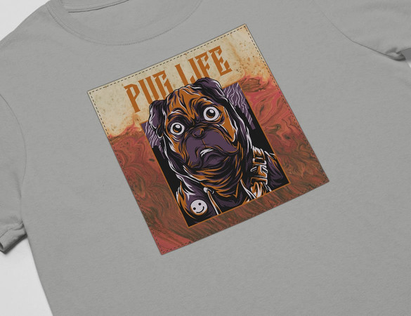 Koszulka z naszywką  PUG LIFE