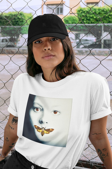 Koszulka z naszywką Milczenie owiec plakat