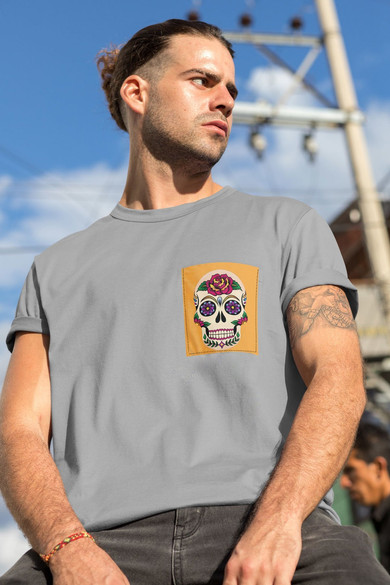 Koszulka z kieszonką MEXICO SKULL
