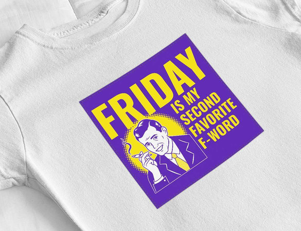 Bluzka damska z naszywką Friday – man