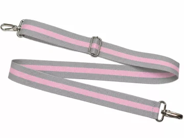 Pasek do torby w paski różowo-szary 38 mm