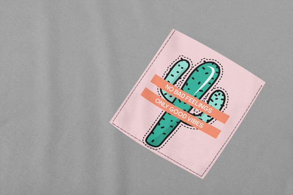 Koszulka z kieszonką KAKTUS GOOD VIBES