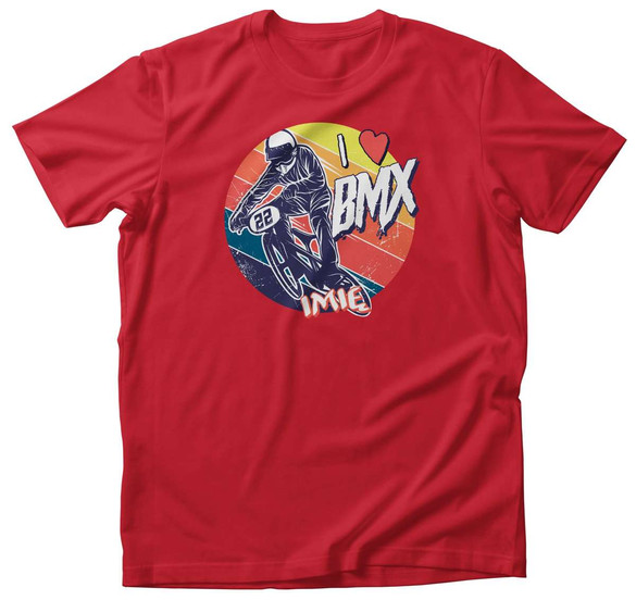 Koszulka dla Rowerzysty I love BMX + Twoje imię!