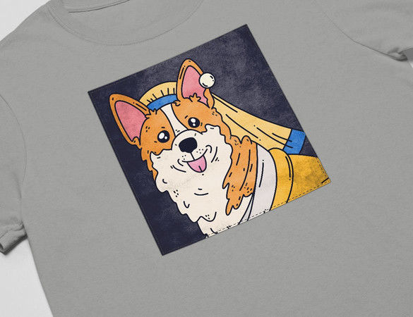 Koszulka z naszywką DOG PARODY:  Dziewczyna z perłą 