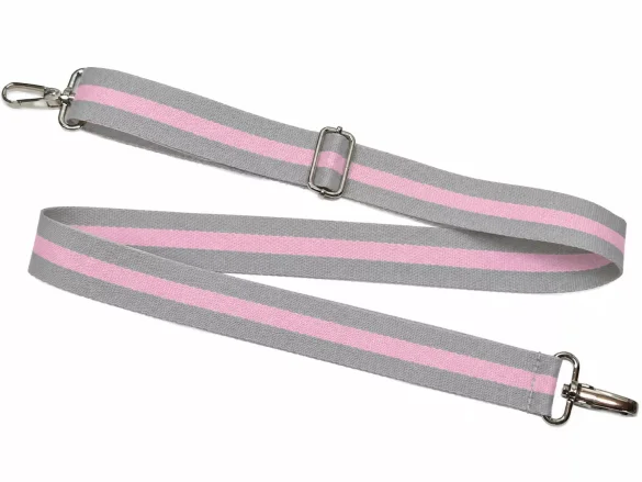 Pasek do torby w paski różowo-szary 38 mm