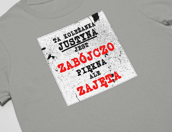 Koszulka z naszywką na Walentynki TWÓJ NAPIS