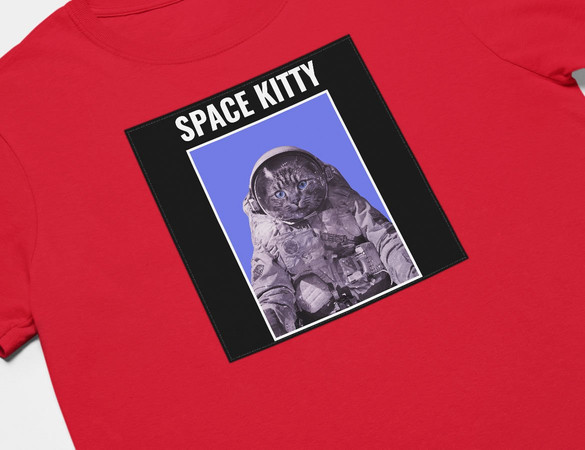 Koszulka z naszywką Space kitty