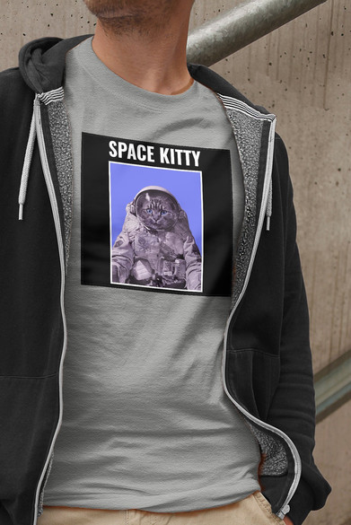 Koszulka z naszywką Space kitty