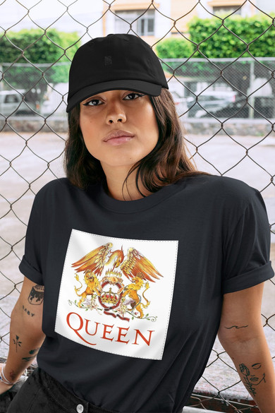 Koszulka z naszywką Queen logo white