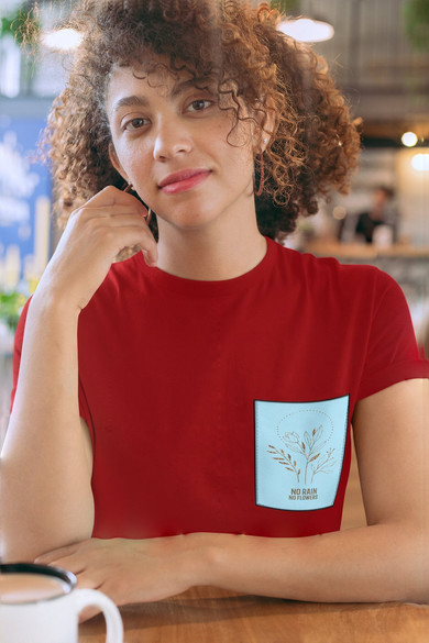 Koszulka z kieszonką NO RAIN NO FLOWERS 02