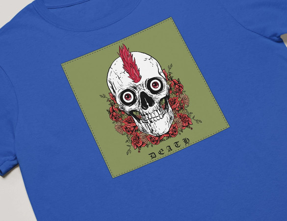 Koszulka z naszywką Skull : Death