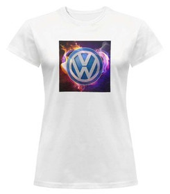 Bluzka damska z naszywką Volkswagen logo colours