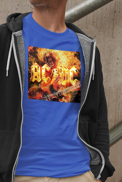 Koszulka z naszywką AC/DC On Fire