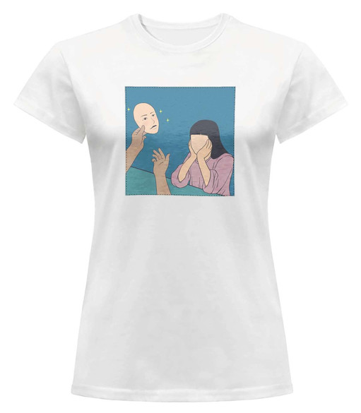 Bluzka damska z naszywką Put on a mask