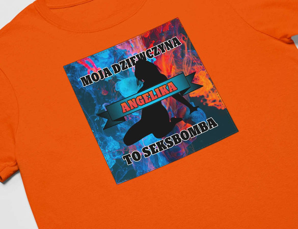 Koszulka z naszywką na Walentynki TWÓJ NAPIS