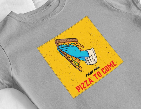 Bluzka damska z naszywką Pray for pizza