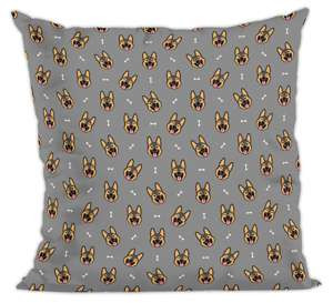 Poduszka  pies, piesek owczarek niemiecki wzorek szara