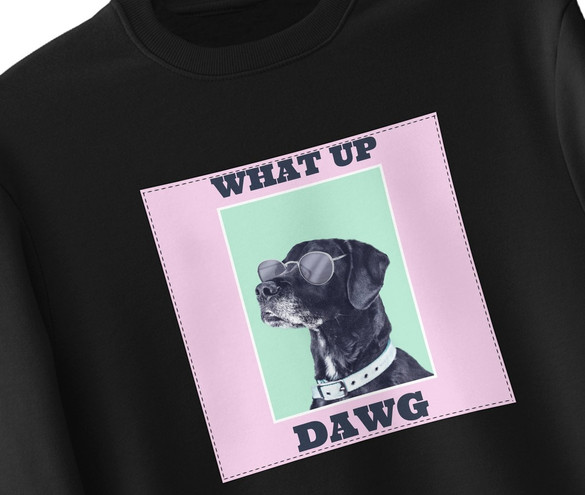 Bluza z naszywką What up dawg