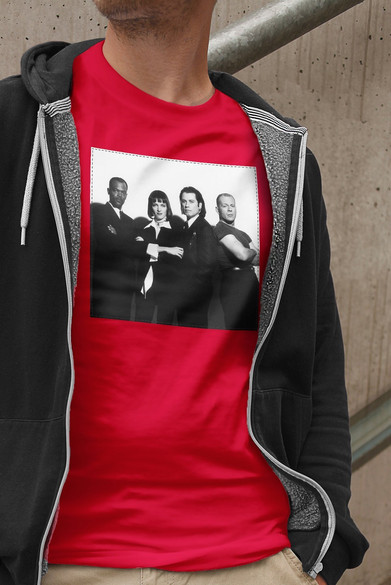 Koszulka z naszywką Pulp Fiction Squad 01
