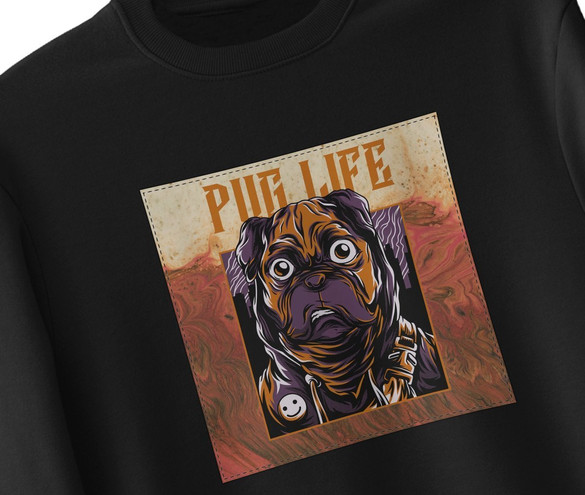 Bluza z naszywką PUG LIFE
