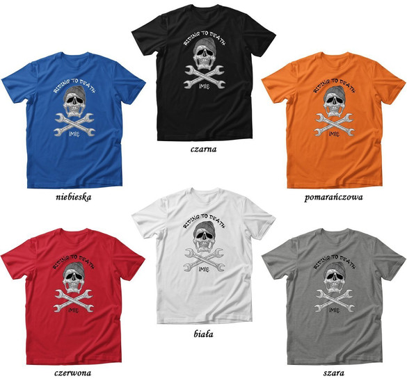 Koszulka dla Rowerzysty Riding to death + Imię