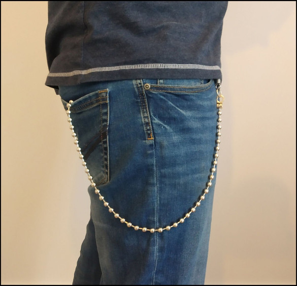 Łańcuch do spodni kulkowy Ładny MODNY Srebrny