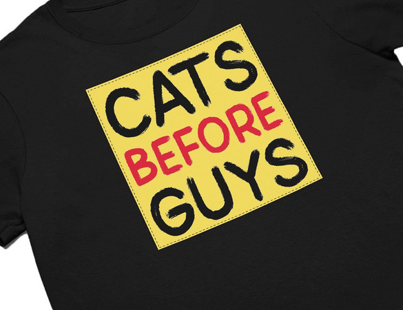 Koszulka z naszywką Cats before guys