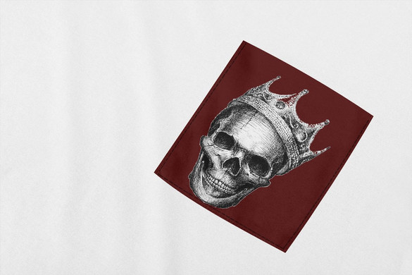 Koszulka z kieszonką CZASZKA W KORONIE