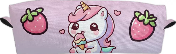 Piórnik Jednorożec Kawaii z lodem – dodaj imię