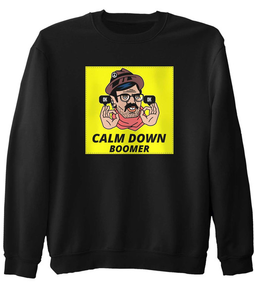 Bluza z naszywką Calm down boomer