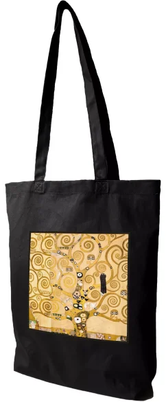 Torba z naszywką Drzewo życia Gustav Klimt czarna