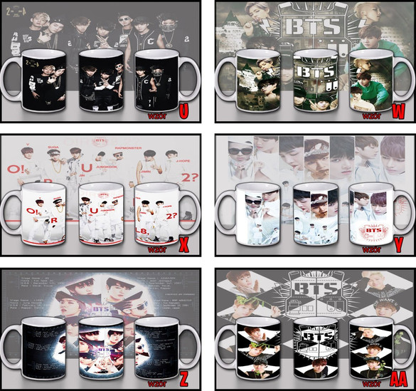Kubek BTS k-pop WZORY z Polski imię gratis