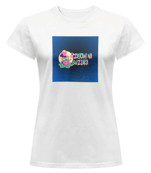 Bluzka damska z naszywką Czekam na buziaka