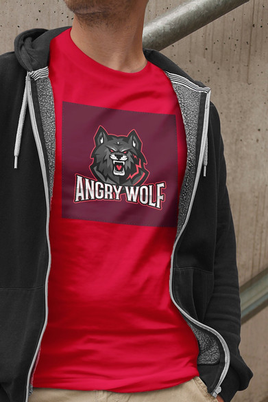 Koszulka z naszywką Angry Wolf