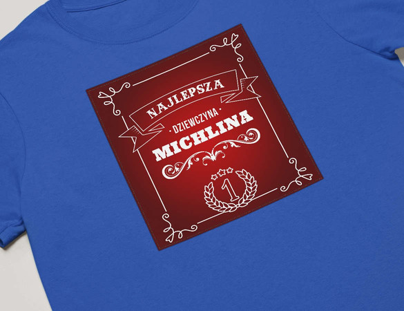 Koszulka z naszywką na Walentynki TWÓJ NAPIS