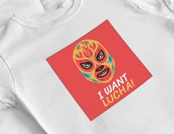 Bluzka damska z naszywką I want Lucha