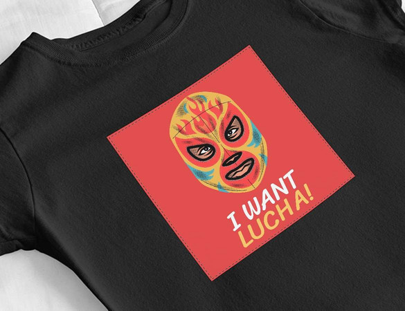 Bluzka damska z naszywką I want Lucha