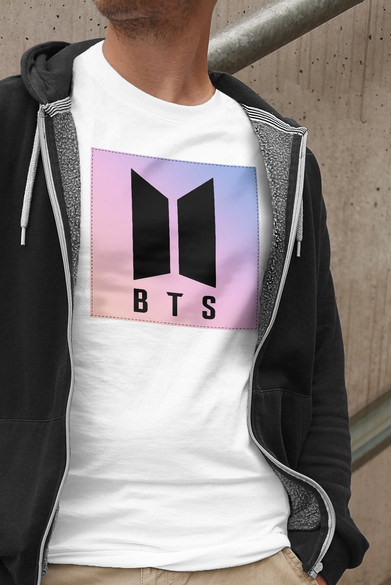 Koszulka z naszywką BTS LOGO 02