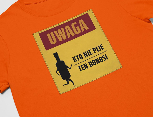 Koszulka z naszywką PRL- kto nie pije...