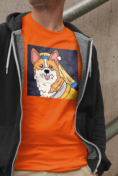 Koszulka z naszywką DOG PARODY:  Dziewczyna z perłą 