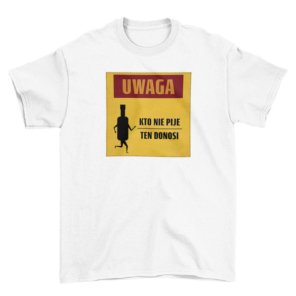 Koszulka z naszywką PRL- kto nie pije...