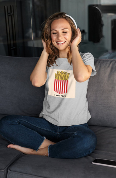 Bluzka damska z naszywką I want fries