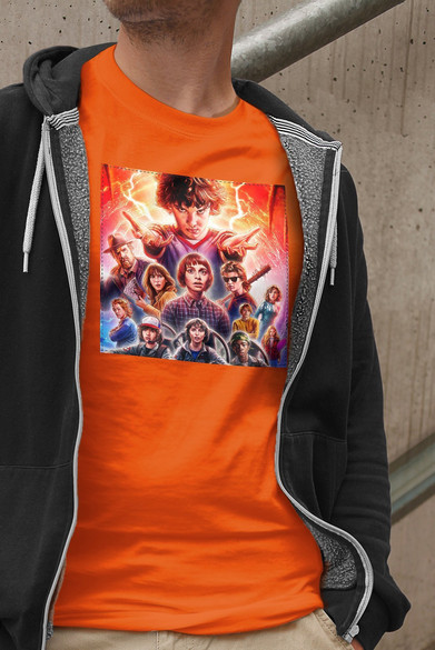 Koszulka z naszywką Stranger Things squad 2