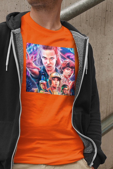 Koszulka z naszywką Stranger Things squad 1