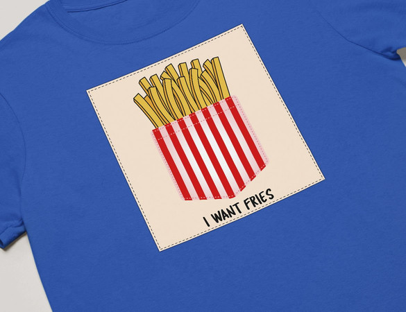 Koszulka z naszywką I want fries