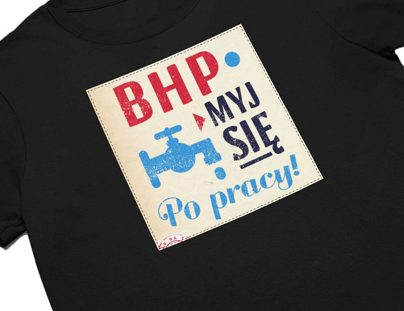 Koszulka z naszywką PRL-BHP