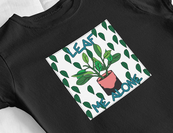 Bluzka damska z naszywką Leaf me alone