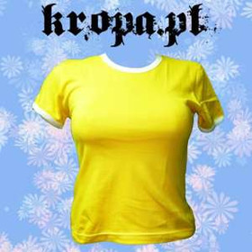 Bluzka damska na ramiączka ŻÓŁTO BIAŁA