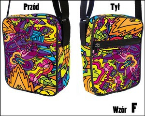 Torba Listonoszka WZORY PSYCHEDELIC- OUTLET