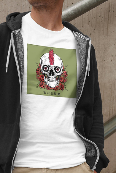 Koszulka z naszywką Skull : Death